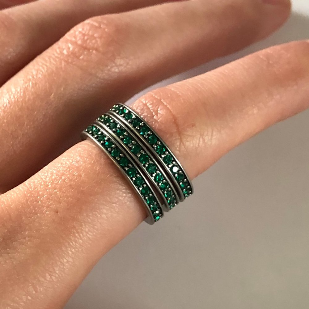 Chloe + Isabel Emerald Stacking Rings - Picture 2 of 5